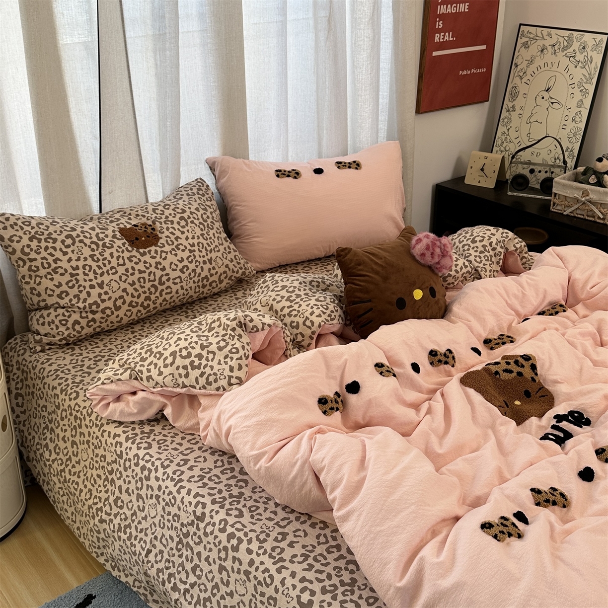 91家纺网 家纺一手货源 找家纺 （总）优色良品家纺 2025新款豹纹毛巾绣四件套