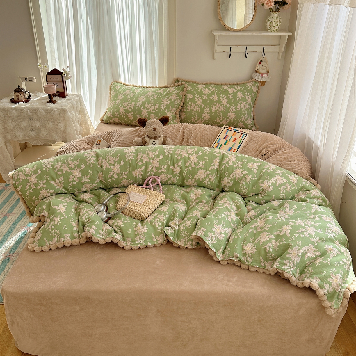 Sweet dreams甜梦 2025新款双层纱豆豆绒棉加绒四件套 温婉话语