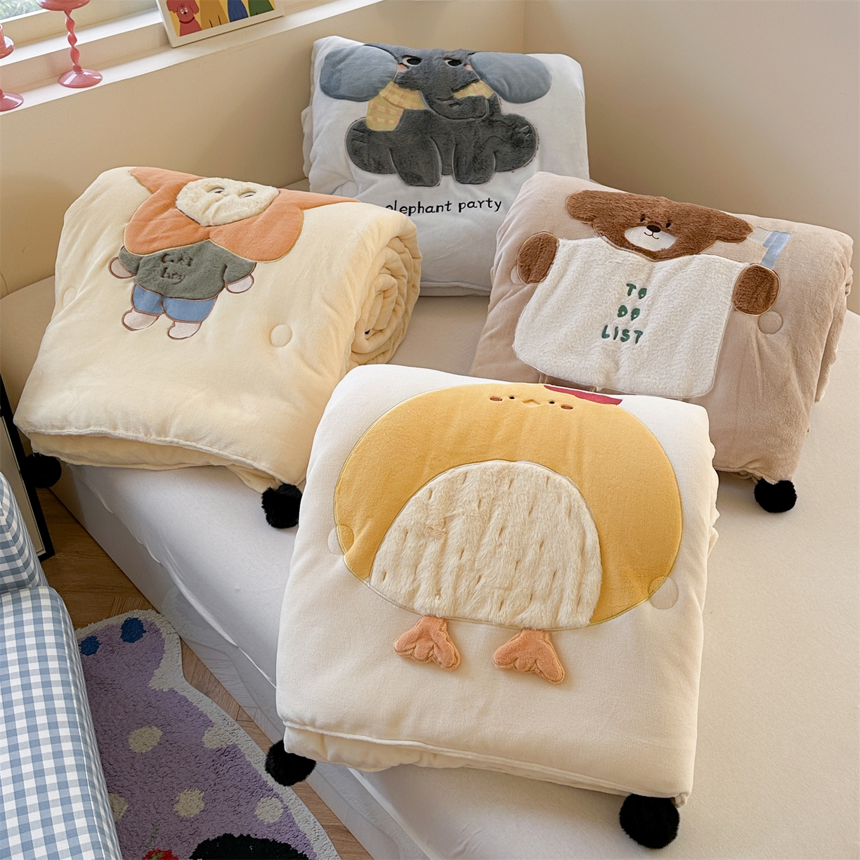 91家纺网 家纺一手货源 找家纺 （总）暖生活2024大豆纤维豆豆绒被子春秋被被芯加厚保暖冬被