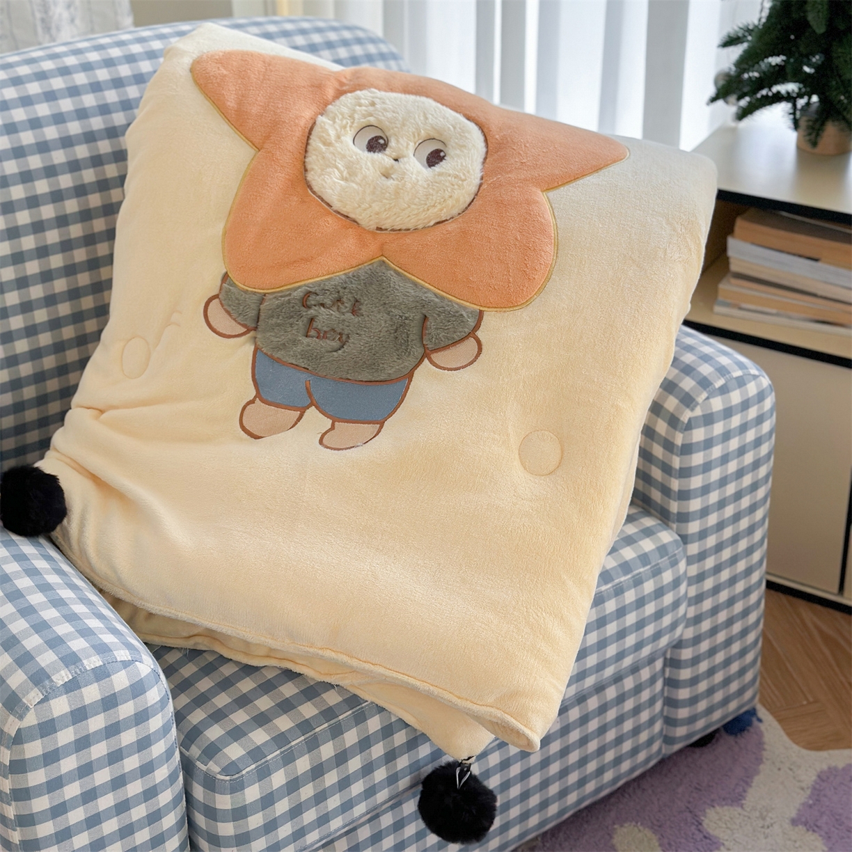 91家纺网 家纺一手货源 找家纺 暖生活 2025新款立体牛奶绒小毛球系列秋冬被被子被芯 星星宝贝