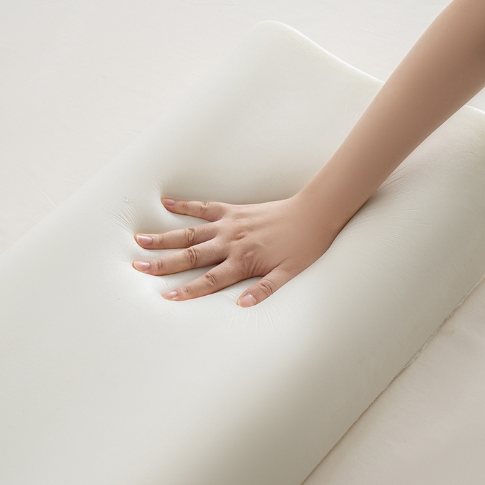 91家纺网 家纺一手货源 找家纺 （总）昕科 2025新款全棉记忆棉曲线双人长枕-纯棉水洗棉记忆棉双人枕头波浪曲线双人长枕芯