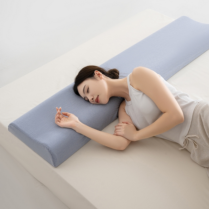 91家纺网 家纺一手货源 找家纺 （总）昕科 2025新款全棉记忆棉曲线双人长枕-纯棉水洗棉记忆棉双人枕头波浪曲线双人长枕芯