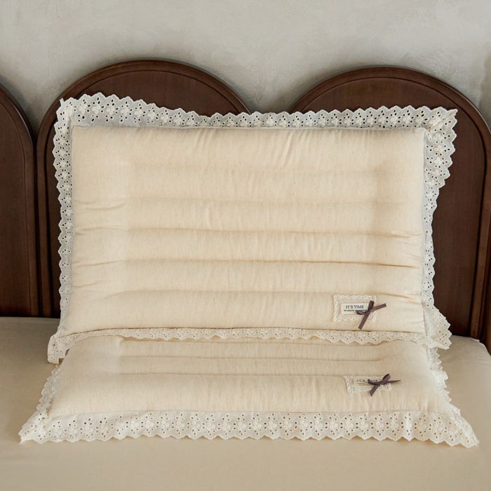 91家纺网 家纺一手货源 找家纺 （总）昕科 2025新款蕾丝花边棉麻定型低枕枕头枕芯,蕾丝花边棉麻定型低枕