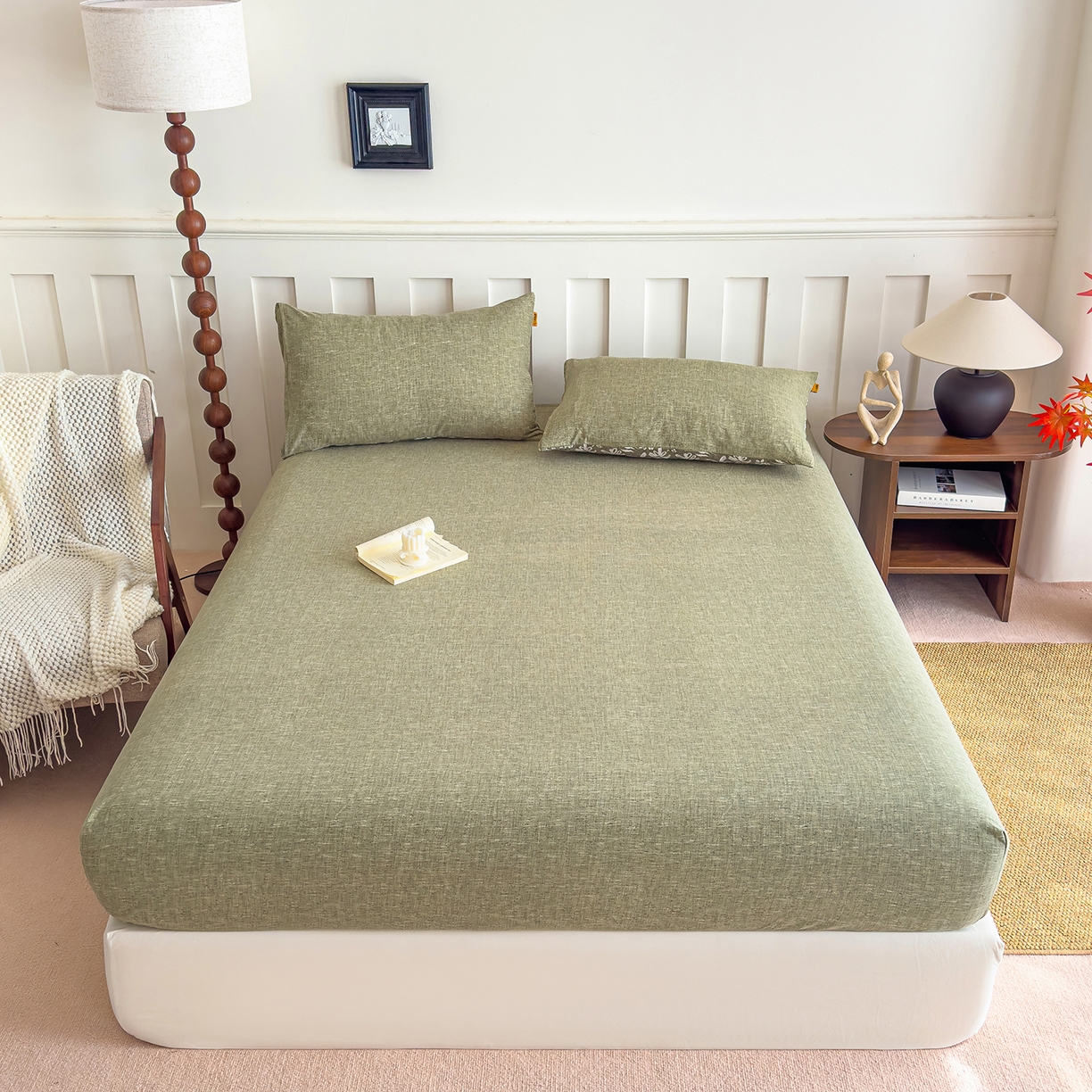 91家纺网 家纺一手货源 找家纺 （总）灿哈家纺 2025新款纯色简约麻床笠单品床笠床笠单件单床笠