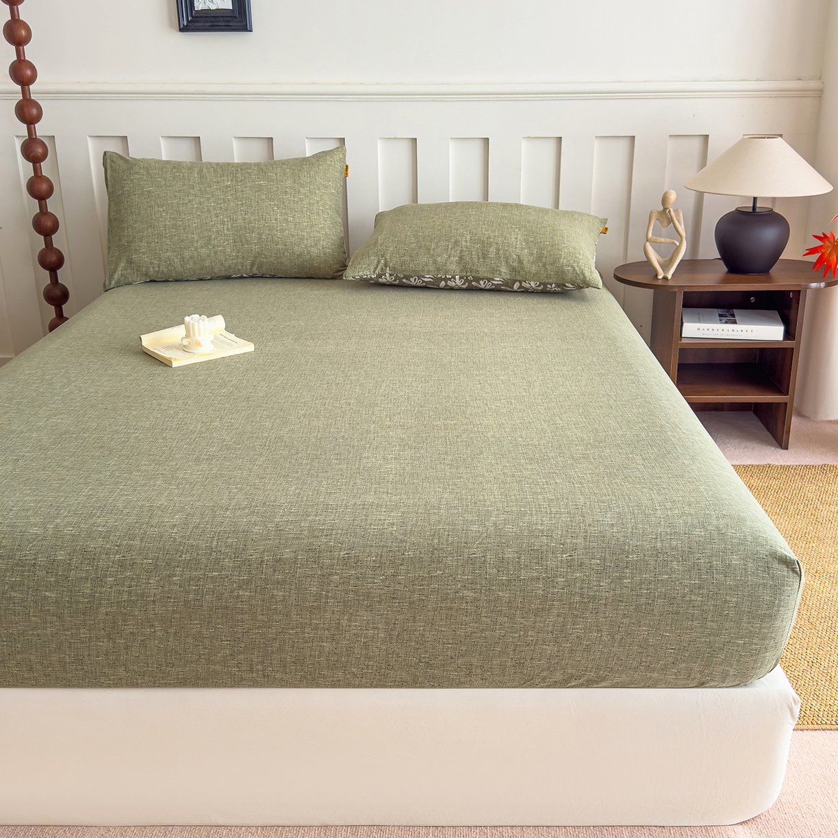 91家纺网 家纺一手货源 找家纺 （总）灿哈家纺 2025新款纯色简约麻床笠单品床笠床笠单件单床笠