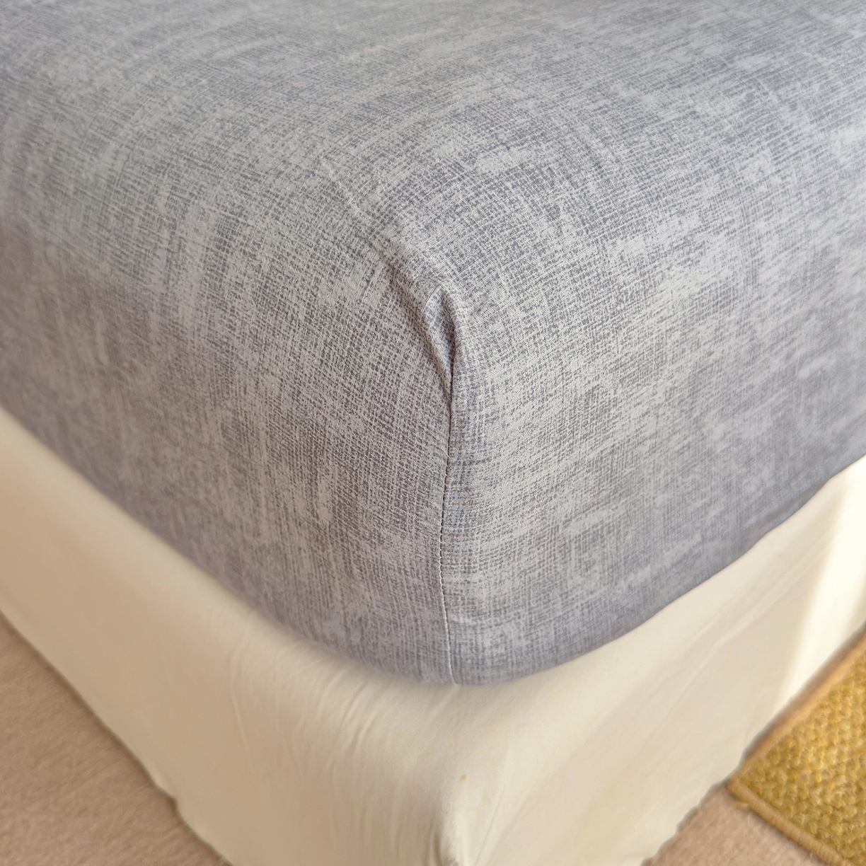 91家纺网 家纺一手货源 找家纺 灿哈家纺 2025新款纯色简约麻床笠单品床笠床笠单件单床笠 银灰