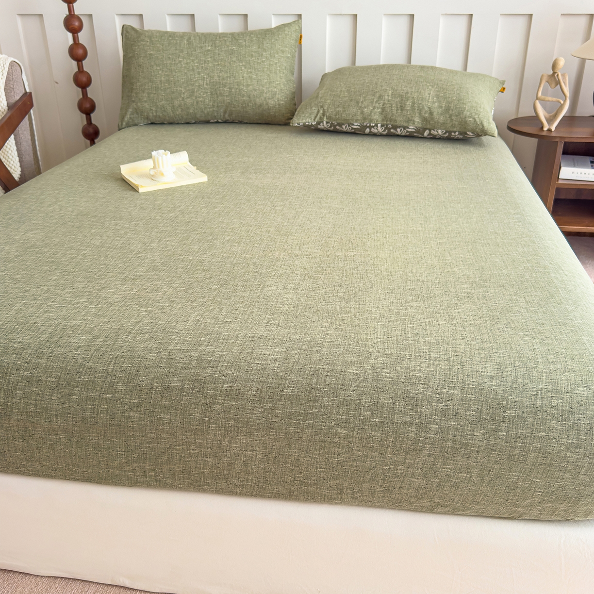 91家纺网 家纺一手货源 找家纺 （总）灿哈家纺 2025新款纯色简约麻床笠单品床笠床笠单件单床笠
