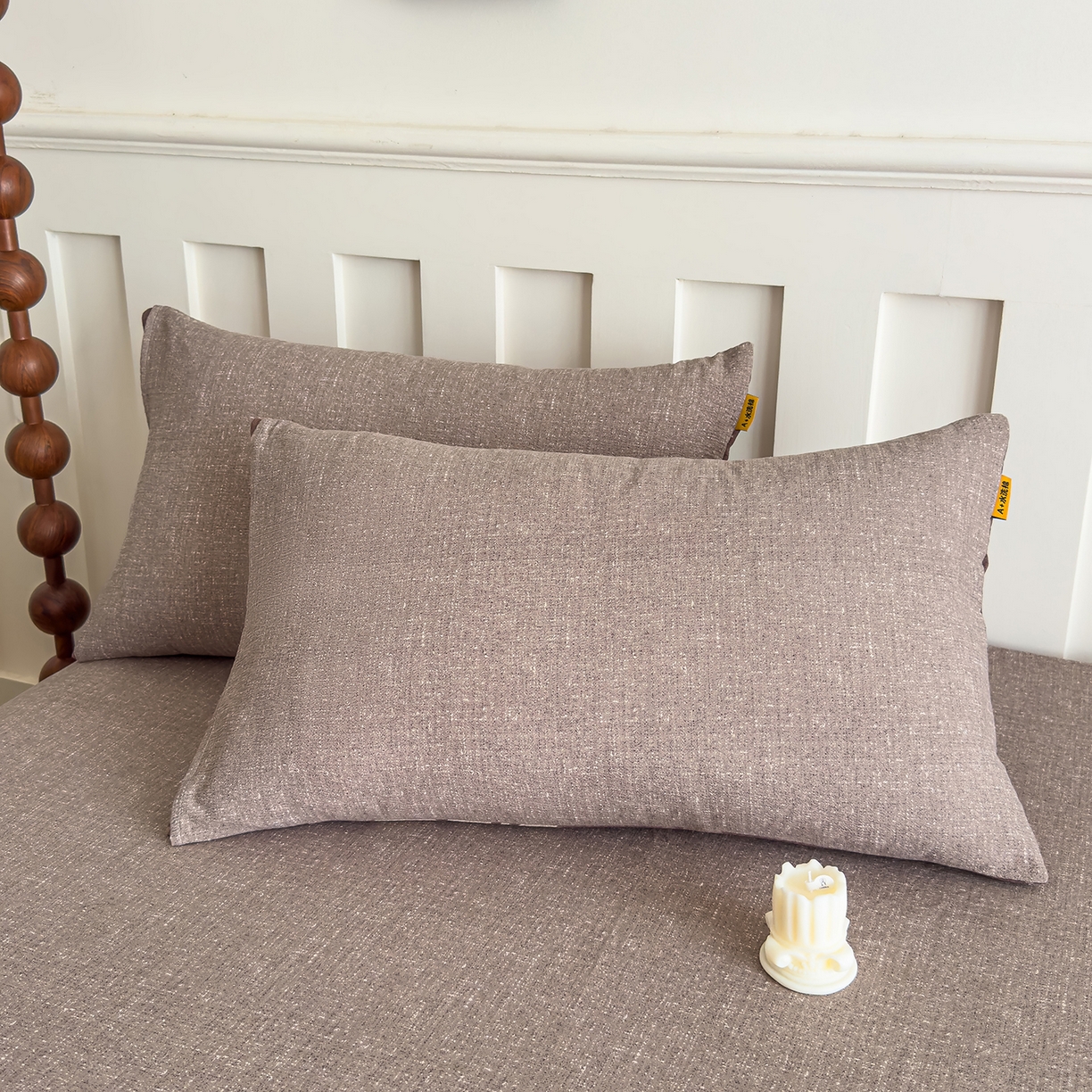 91家纺网 家纺一手货源 找家纺 灿哈家纺 2025新款纯色简约麻床笠单品床笠床笠单件单床笠 浅咖