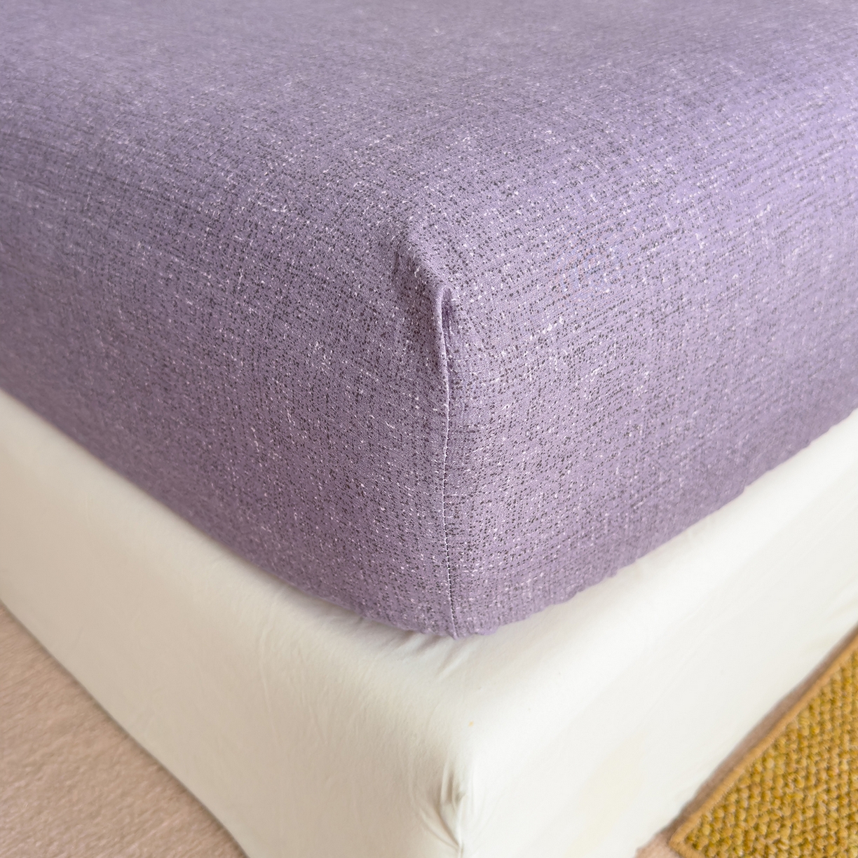 91家纺网 家纺一手货源 找家纺 灿哈家纺 2025新款纯色简约麻床笠单品床笠床笠单件单床笠 葡萄紫