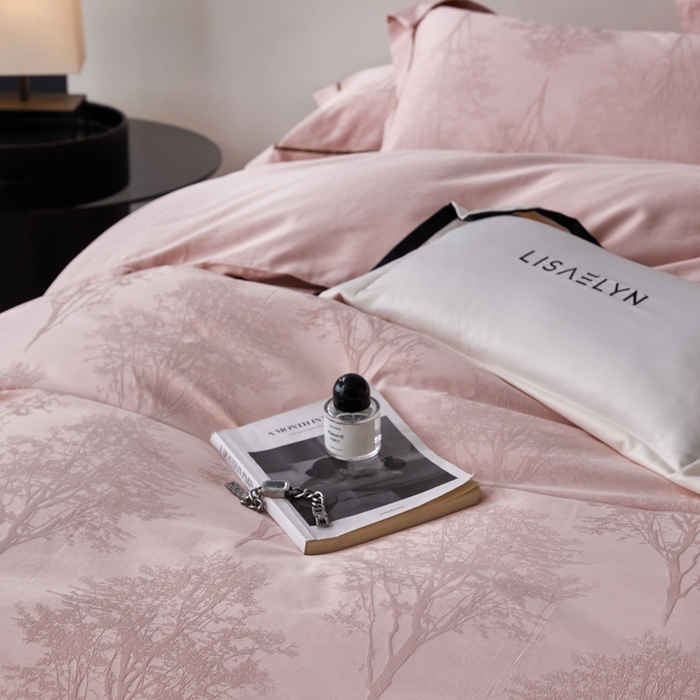 91家纺网 家纺一手货源 找家纺 （总）琉宿家纺 2026新款长绒棉纯棉知性简雅肌理浮雕提花长绒棉四件套