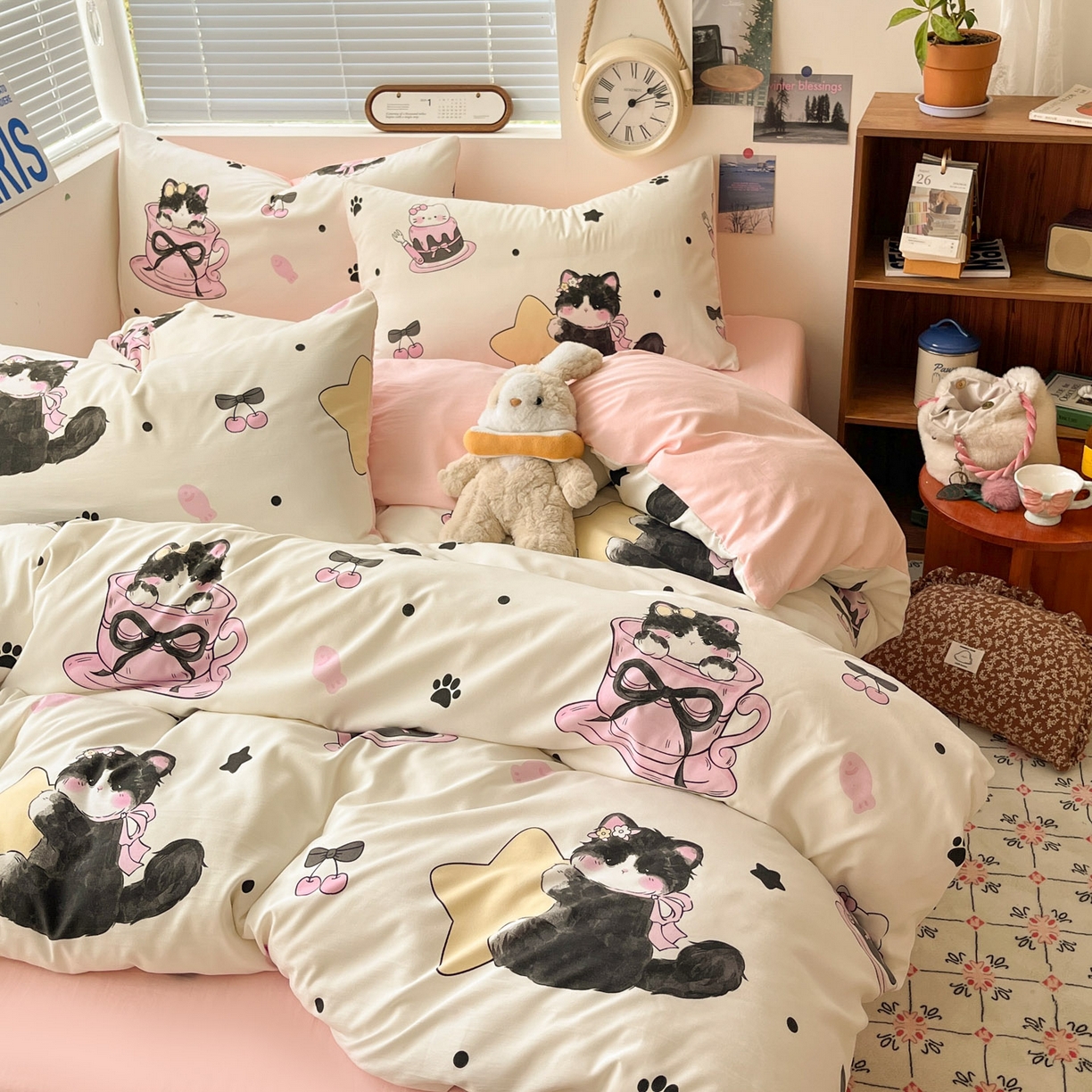 91家纺网 家纺一手货源 找家纺 （总）优承佳生活馆 2026新款洛丽塔风水洗印花四件套学生三件套单被套系列（提供买家秀）