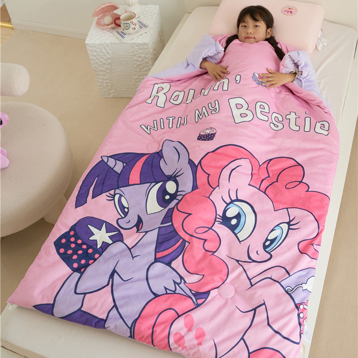 91家纺网 家纺一手货源 找家纺 百利卡通（原迪士尼家纺） 2025新款小马宝莉防踢被 闺蜜聚会