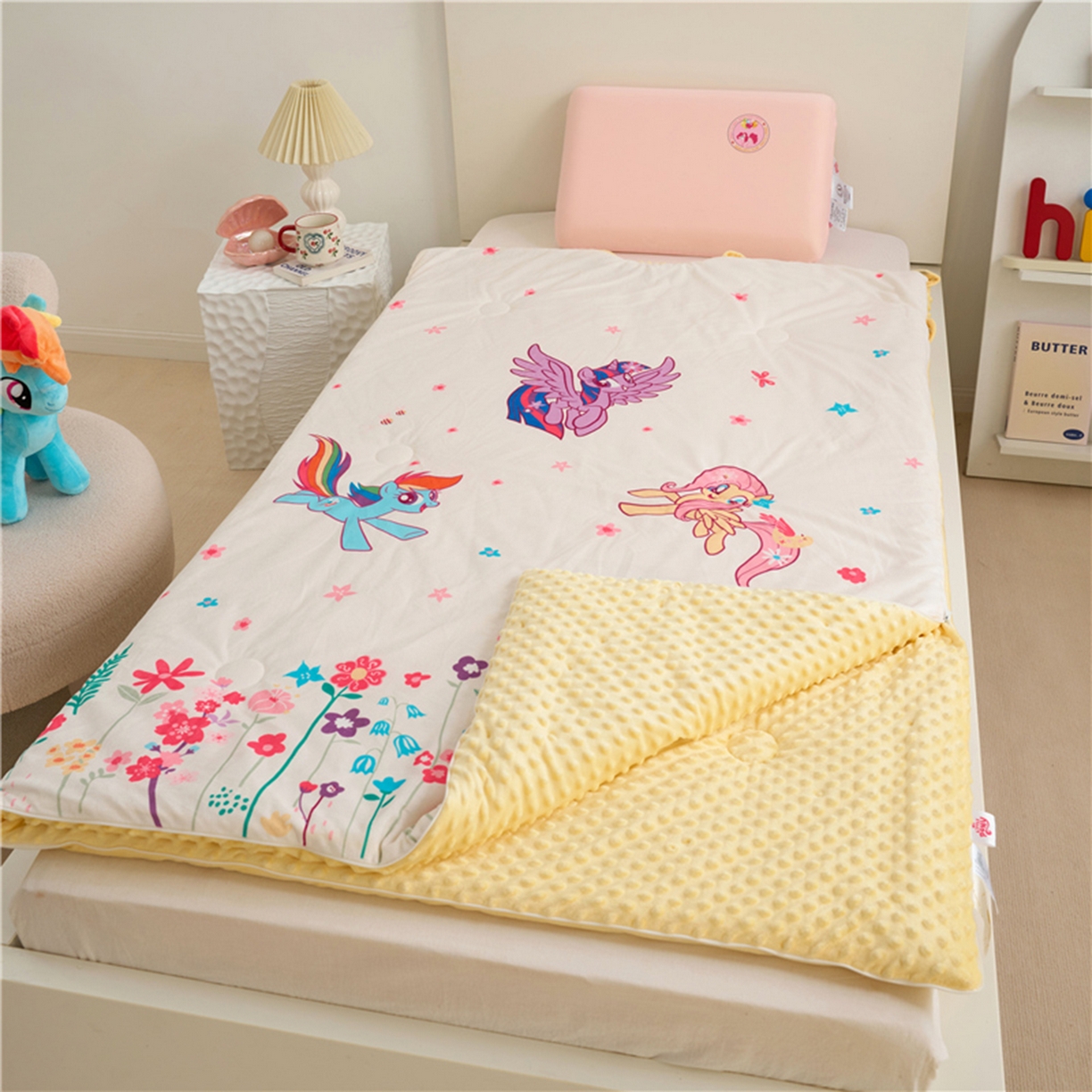 91家纺网 家纺一手货源 找家纺 百利卡通（原迪士尼家纺） 2025新款小马宝莉防踢被 花海奇趣