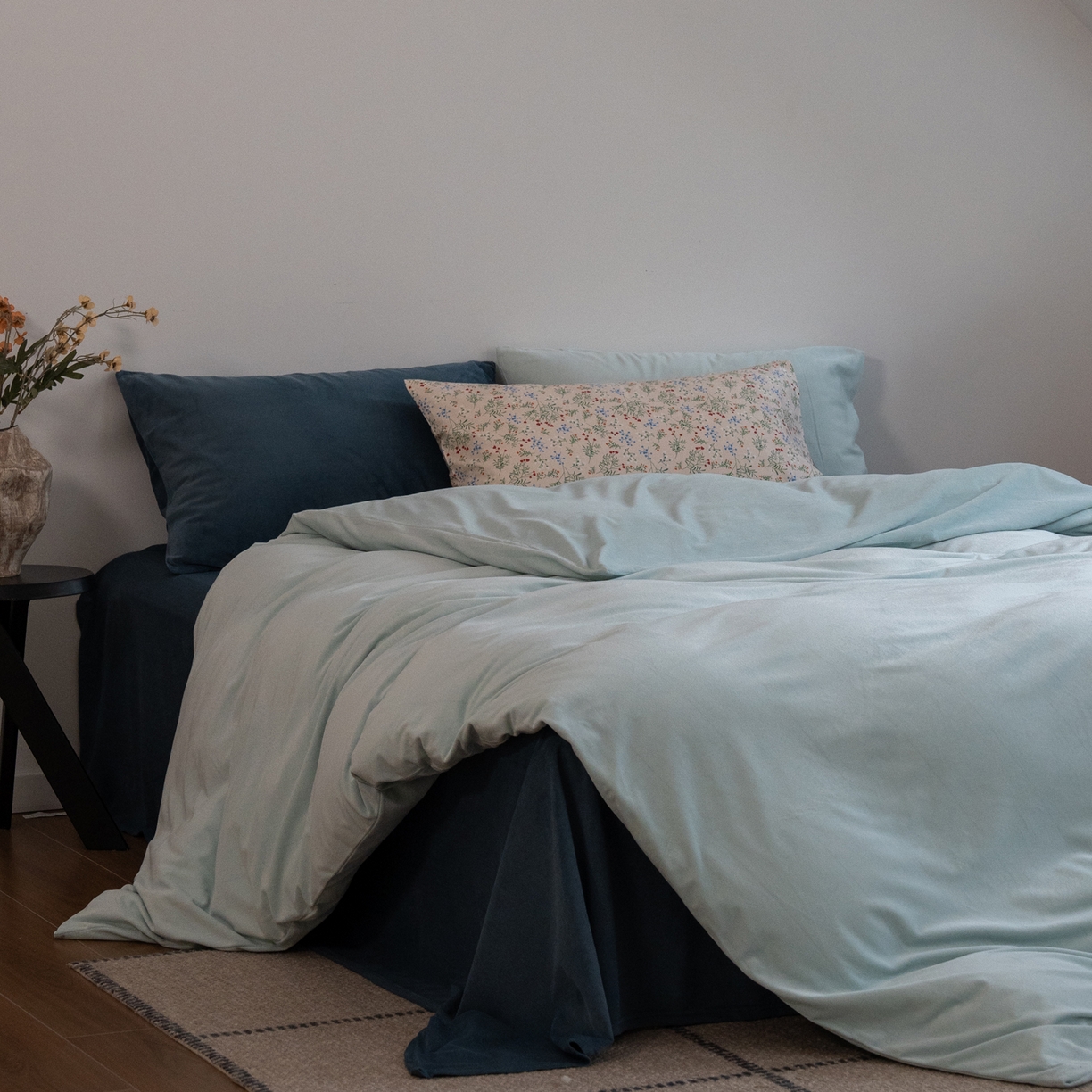 91家纺网 家纺一手货源 找家纺 （总）例外 2025新款高克重天鹅绒四件套-时光里