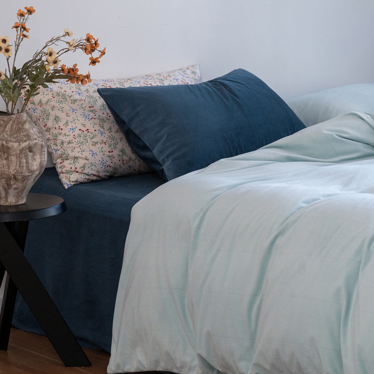 91家纺网 家纺一手货源 找家纺 （总）例外 2025新款高克重天鹅绒四件套-时光里