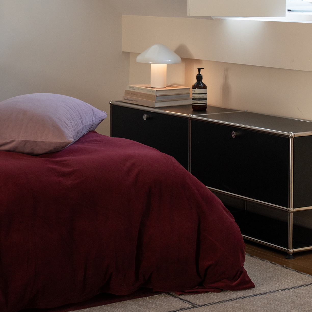 91家纺网 家纺一手货源 找家纺 例外 2025新款高克重天鹅绒四件套-时光里 时光里-酒红