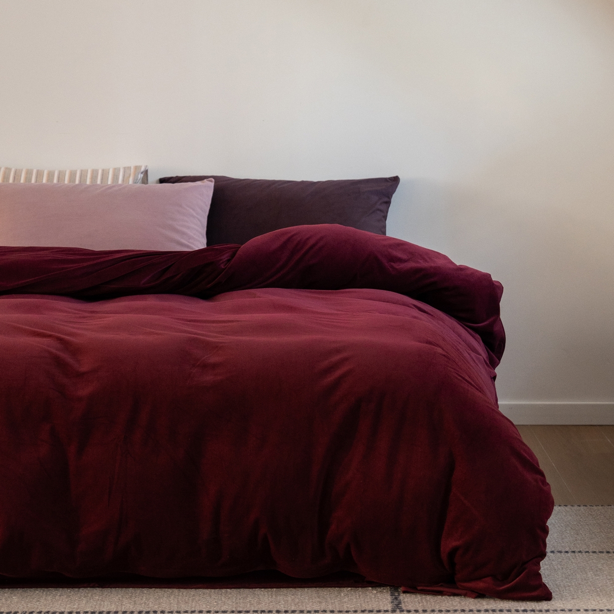 91家纺网 家纺一手货源 找家纺 （总）例外 2025新款高克重天鹅绒四件套-时光里