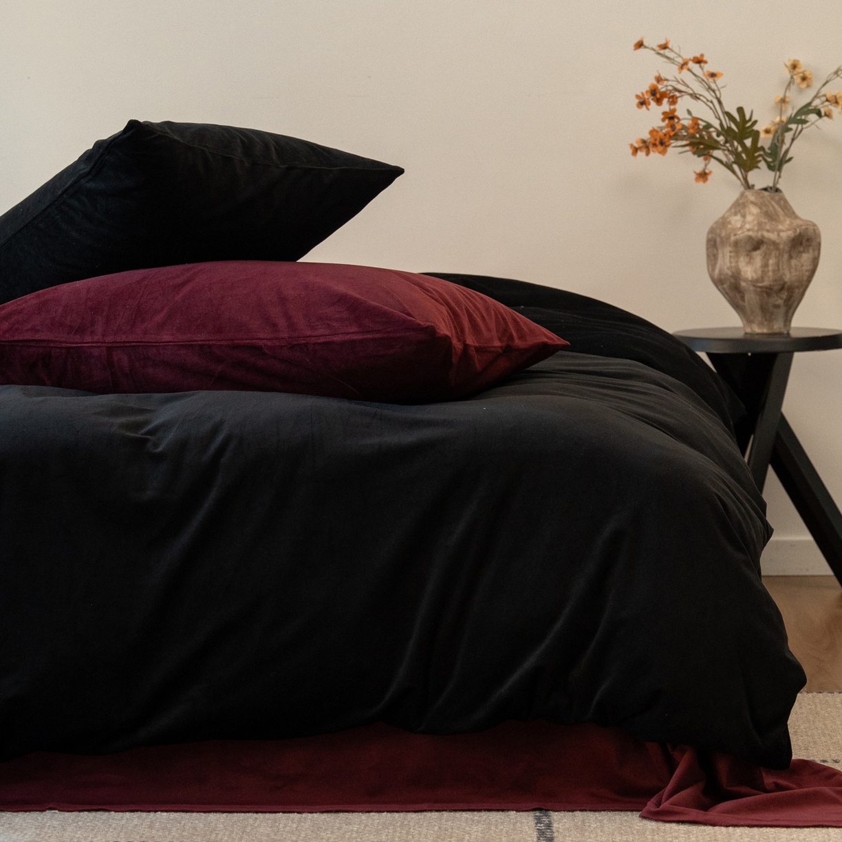 例外 2025新款高克重天鹅绒四件套-时光里 时光里-黑