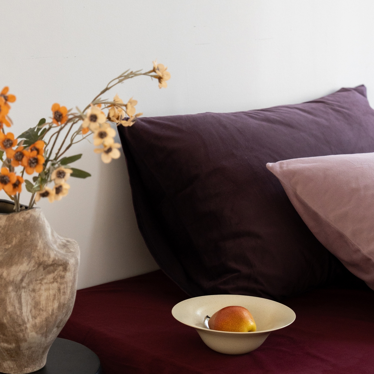 91家纺网 家纺一手货源 找家纺 例外 2025新款高克重天鹅绒四件套-时光里 时光里-酒红