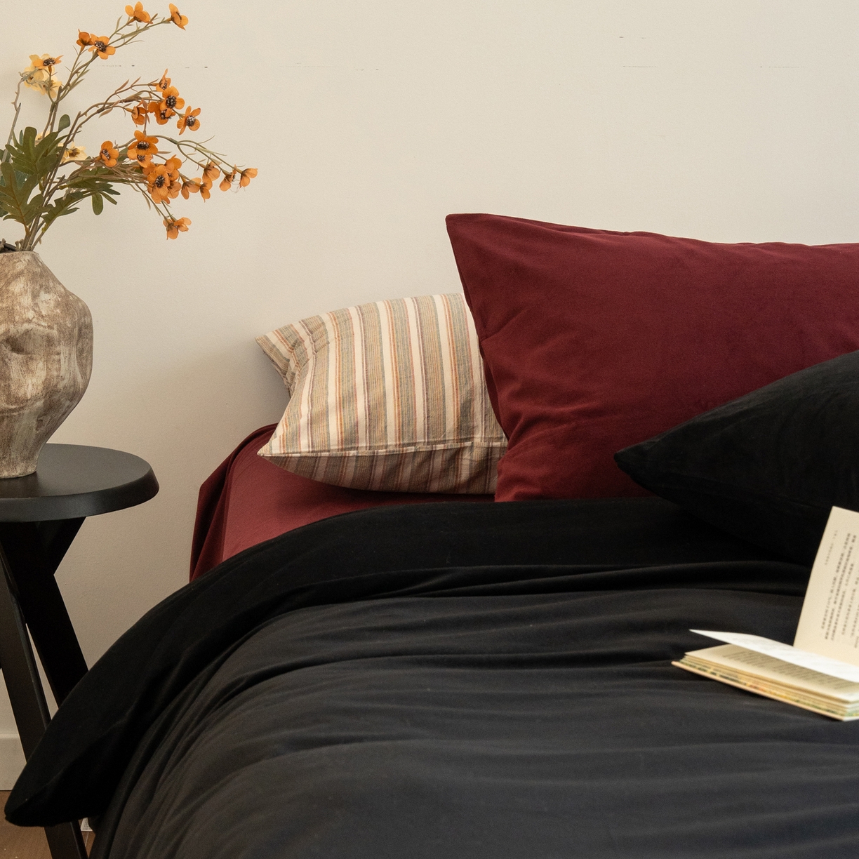 91家纺网 家纺一手货源 找家纺 例外 2025新款高克重天鹅绒四件套-时光里 时光里-黑