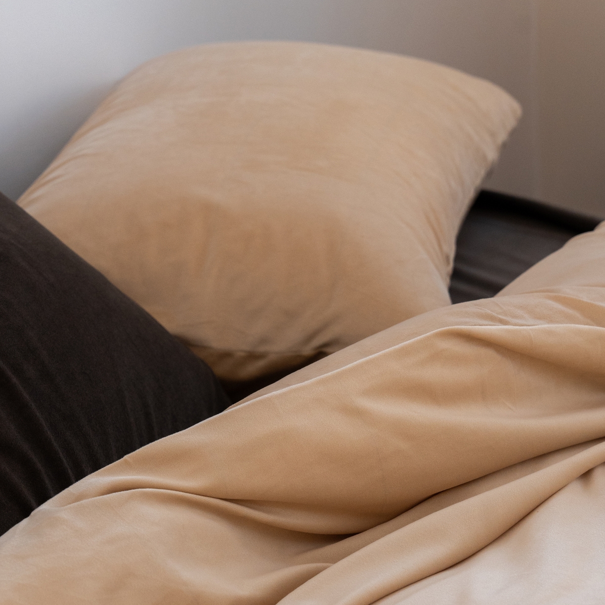 91家纺网 家纺一手货源 找家纺 例外 2025新款高克重天鹅绒四件套-时光里 时光里-奶茶