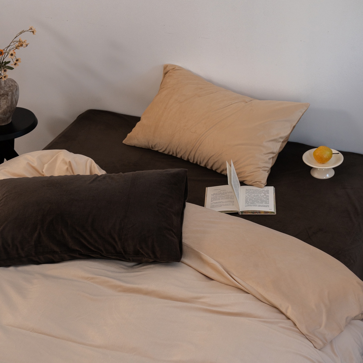 91家纺网 家纺一手货源 找家纺 例外 2025新款高克重天鹅绒四件套-时光里 时光里-奶茶