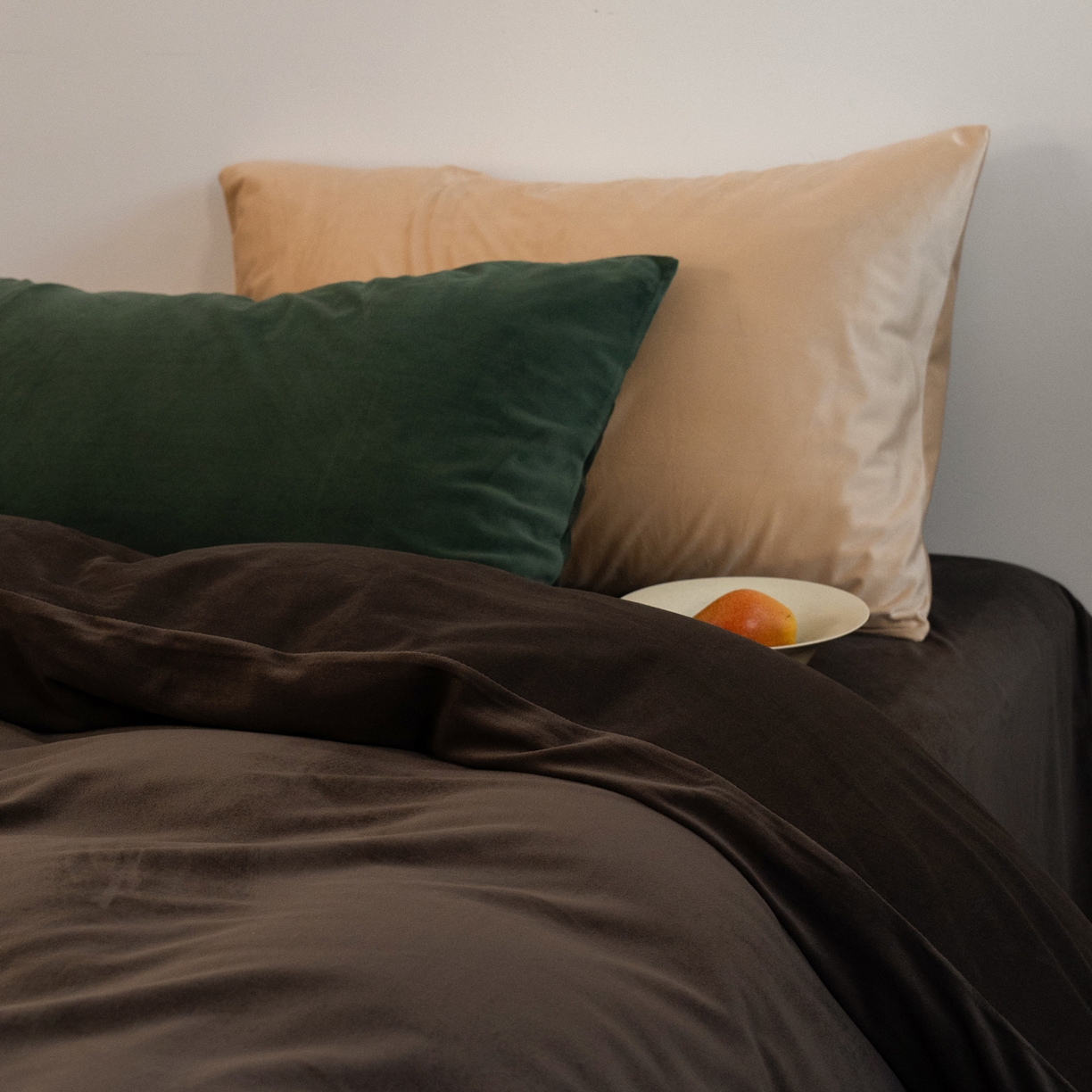 91家纺网 家纺一手货源 找家纺 例外 2025新款高克重天鹅绒四件套-时光里 时光里-咖