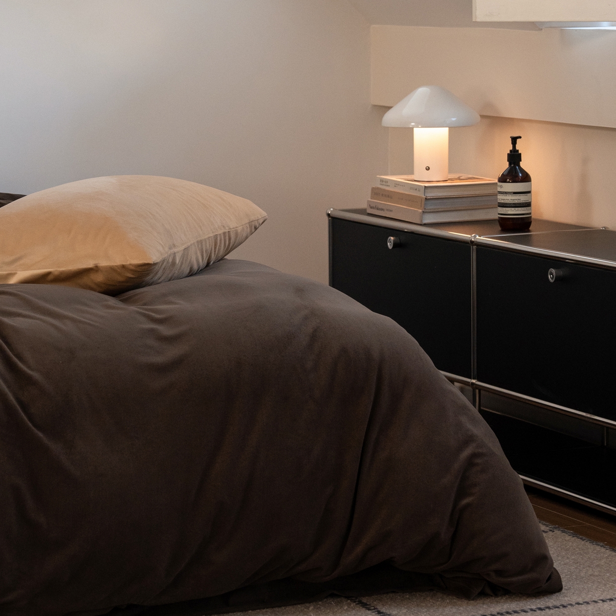 91家纺网 家纺一手货源 找家纺 例外 2025新款高克重天鹅绒四件套-时光里 时光里-咖