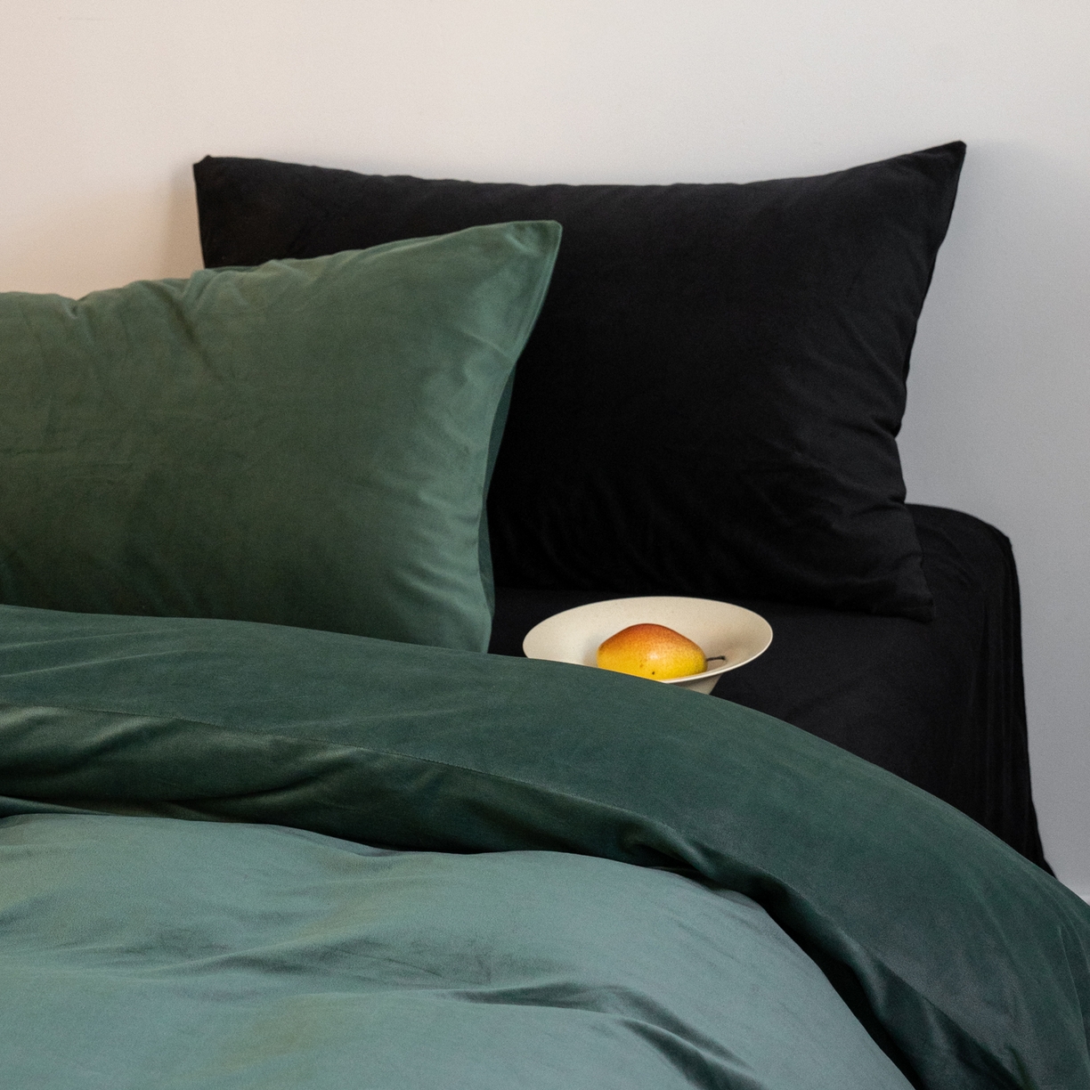 91家纺网 家纺一手货源 找家纺 例外 2025新款高克重天鹅绒四件套-时光里 时光里-墨绿