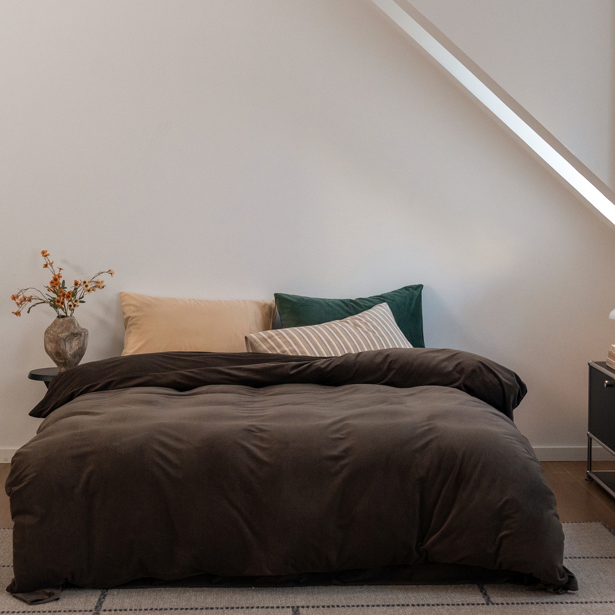 例外 2025新款高克重天鹅绒四件套-时光里 时光里-咖