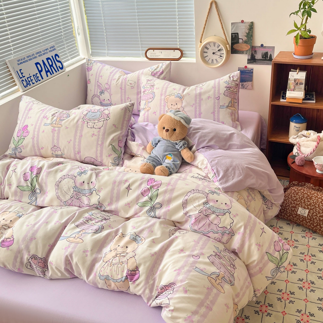 91家纺网 家纺一手货源 找家纺 （总）优承佳生活馆 2026新款洛丽塔风水洗印花四件套学生三件套单被套系列（提供买家秀）