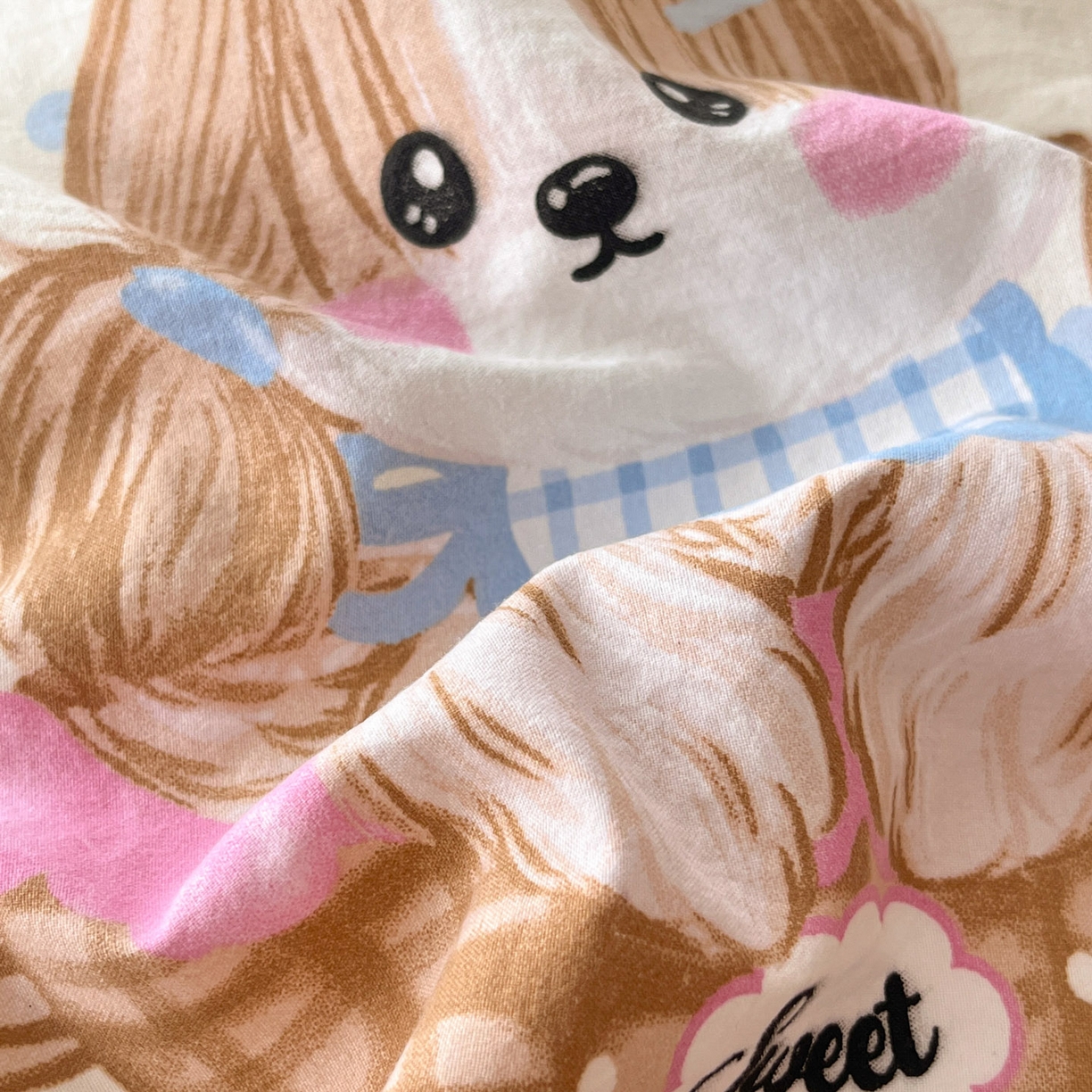 91家纺网 家纺一手货源 找家纺 优承佳生活馆 2026新款洛丽塔风水洗印花四件套学生三件套单被套系列 爱宠宝宝