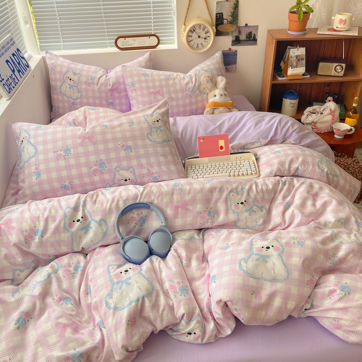 91家纺网 家纺一手货源 找家纺 优承佳生活馆 2026新款洛丽塔风水洗印花四件套学生三件套单被套系列 卖乖崽崽