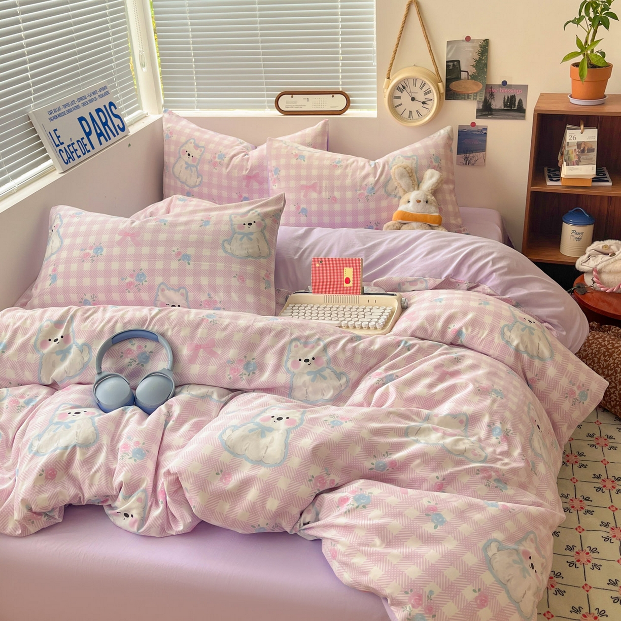 91家纺网 家纺一手货源 找家纺 优承佳生活馆 2026新款洛丽塔风水洗印花四件套学生三件套单被套系列 卖乖崽崽