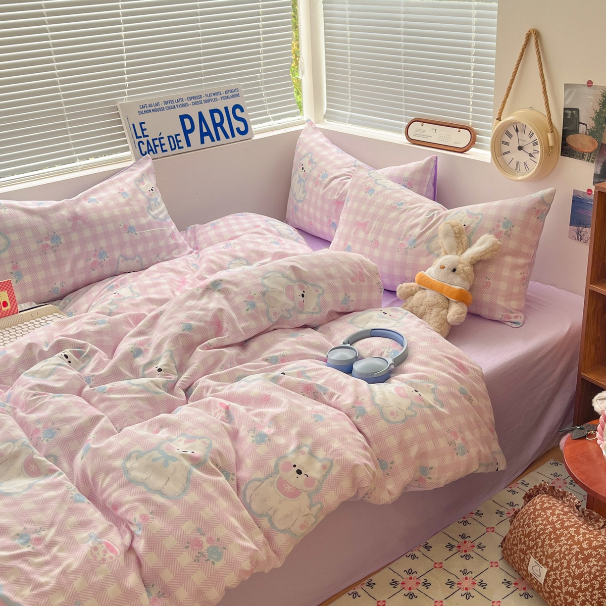 91家纺网 家纺一手货源 找家纺 优承佳生活馆 2026新款洛丽塔风水洗印花四件套学生三件套单被套系列 卖乖崽崽