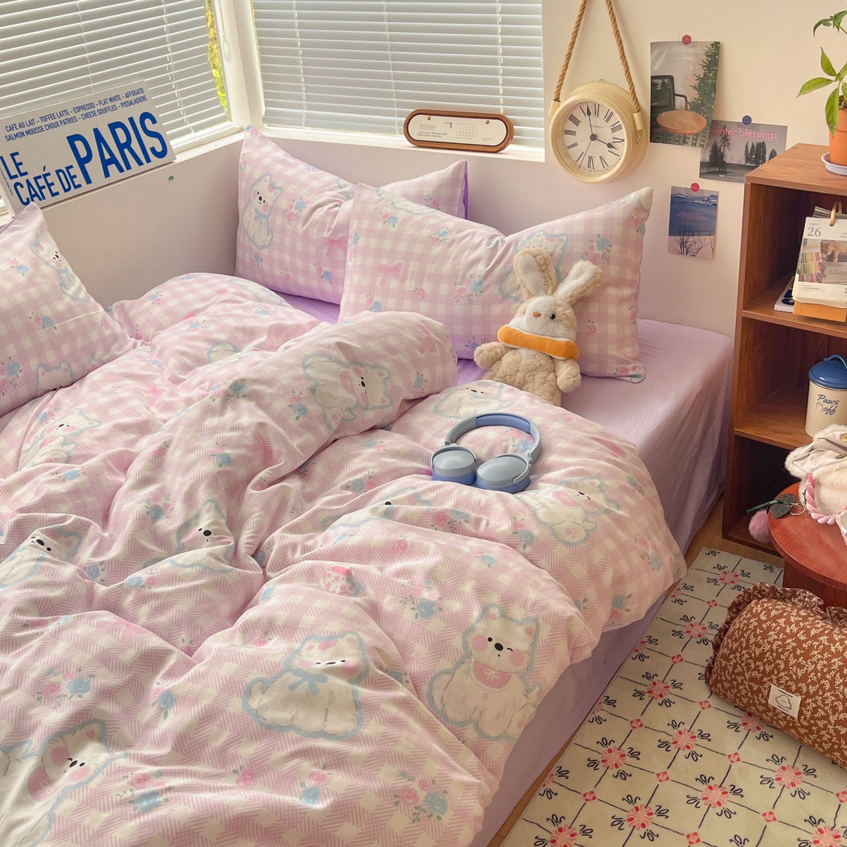 91家纺网 家纺一手货源 找家纺 优承佳生活馆 2026新款洛丽塔风水洗印花四件套学生三件套单被套系列 卖乖崽崽