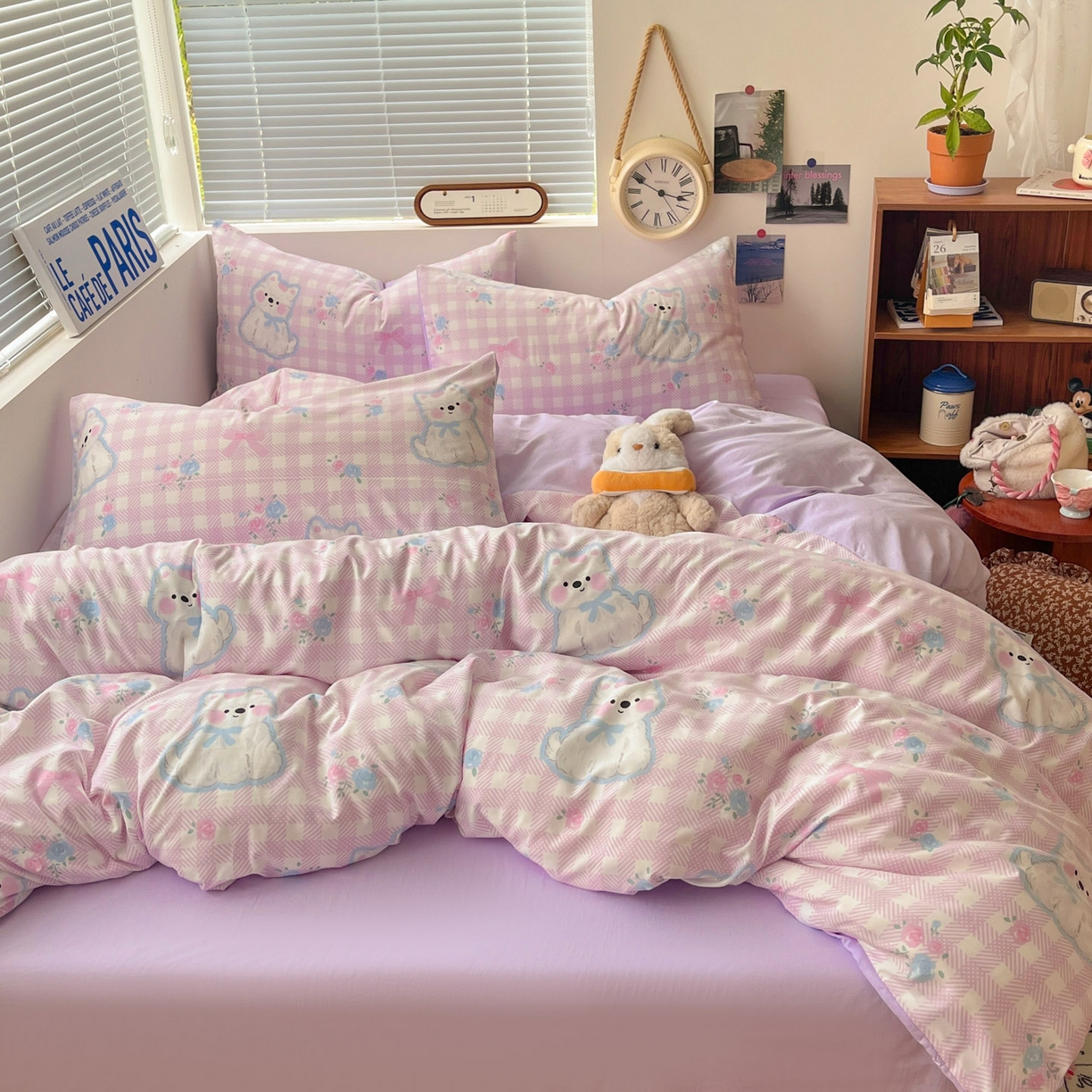 91家纺网 家纺一手货源 找家纺 优承佳生活馆 2026新款洛丽塔风水洗印花四件套学生三件套单被套系列 卖乖崽崽