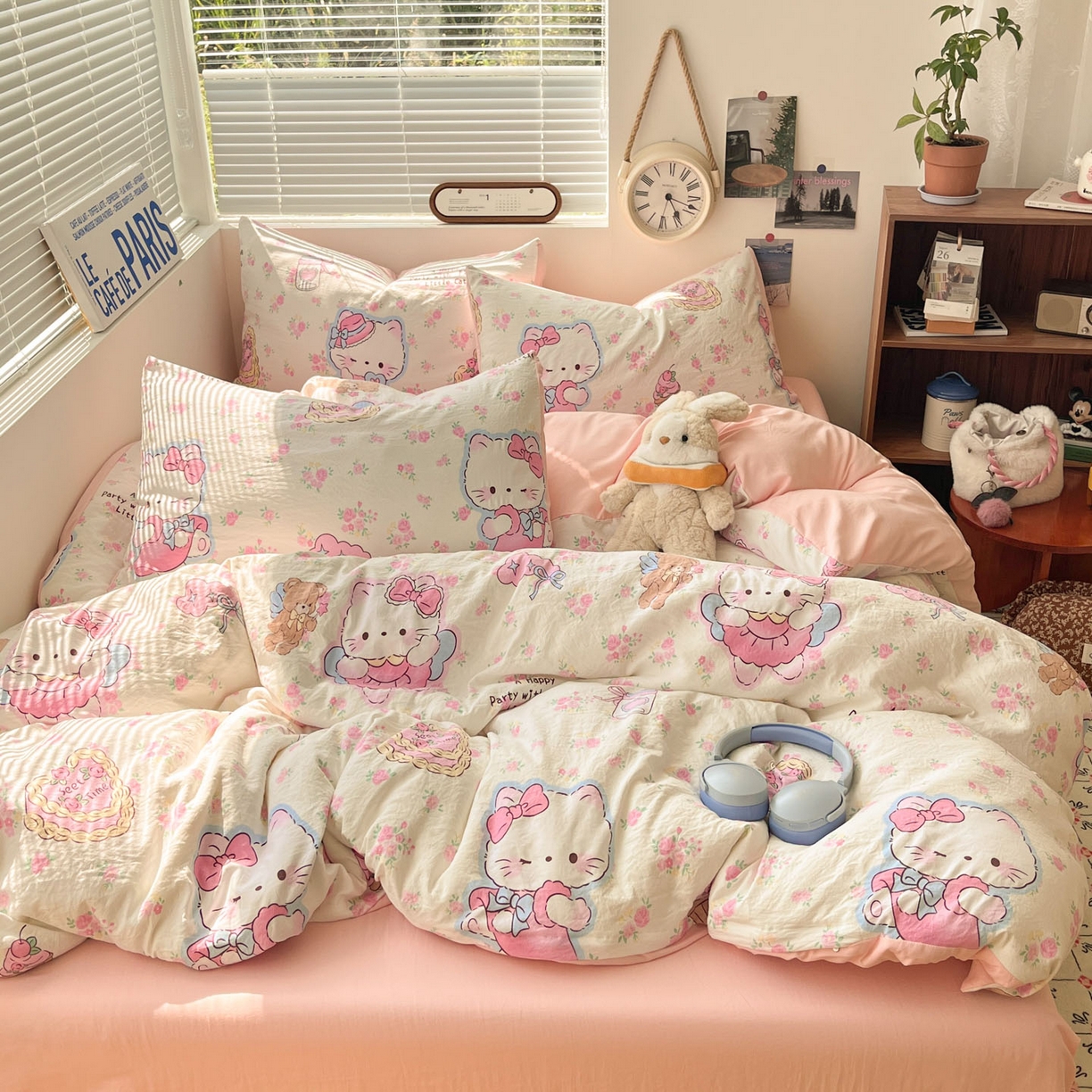 91家纺网 家纺一手货源 找家纺 优承佳生活馆 2026新款洛丽塔风水洗印花四件套学生三件套单被套系列 卖萌咪咪