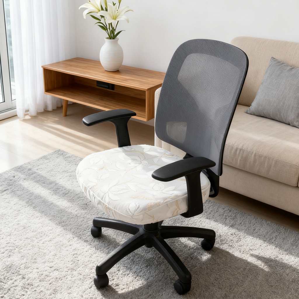 91家纺网 家纺一手货源 找家纺 壹零特色家纺 2025新款剪绒提花单独坐垫套 玉兰花影-白