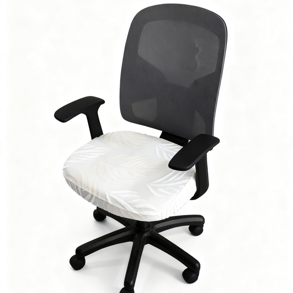 91家纺网 家纺一手货源 找家纺 壹零特色家纺 2025新款剪绒提花单独坐垫套 叶影阑珊-白