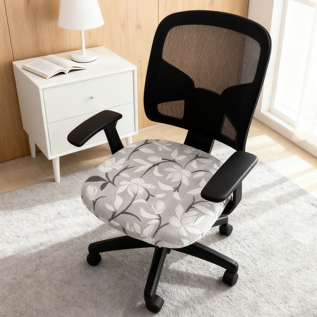 91家纺网 家纺一手货源 找家纺 壹零特色家纺 2025新款剪绒提花单独坐垫套 玉兰花影-灰