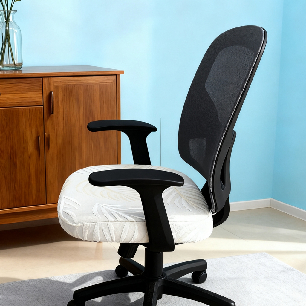 91家纺网 家纺一手货源 找家纺 壹零特色家纺 2025新款剪绒提花单独坐垫套 叶影阑珊-白