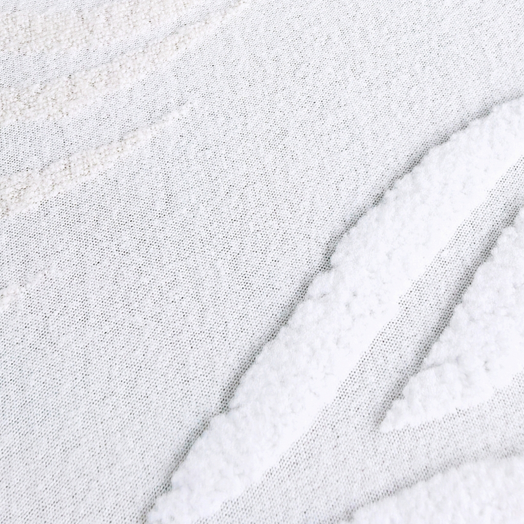 91家纺网 家纺一手货源 找家纺 壹零特色家纺 2025新款剪绒提花单独坐垫套 叶影阑珊-白