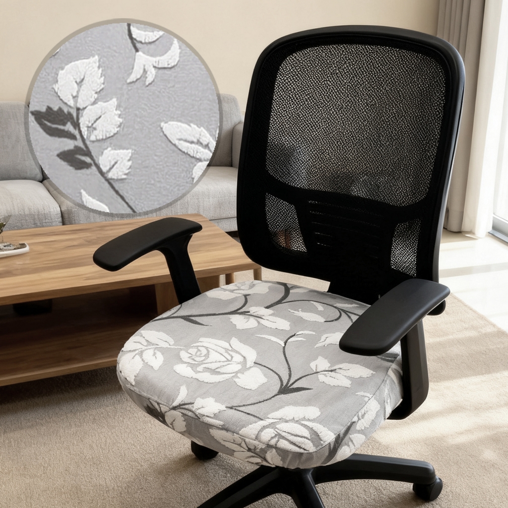 91家纺网 家纺一手货源 找家纺 壹零特色家纺 2025新款剪绒提花单独坐垫套 花弄影灰