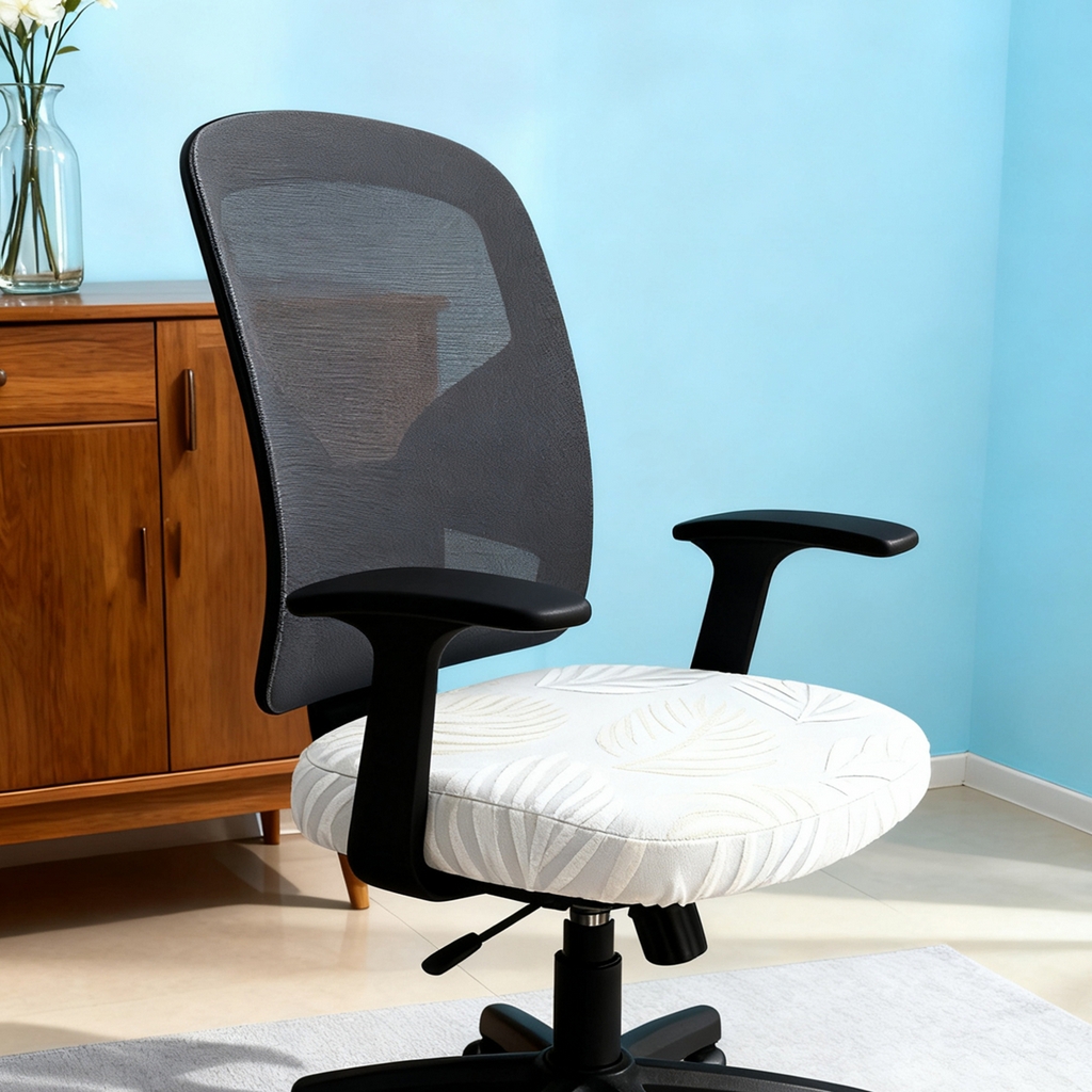 91家纺网 家纺一手货源 找家纺 壹零特色家纺 2025新款剪绒提花单独坐垫套 叶影阑珊-白