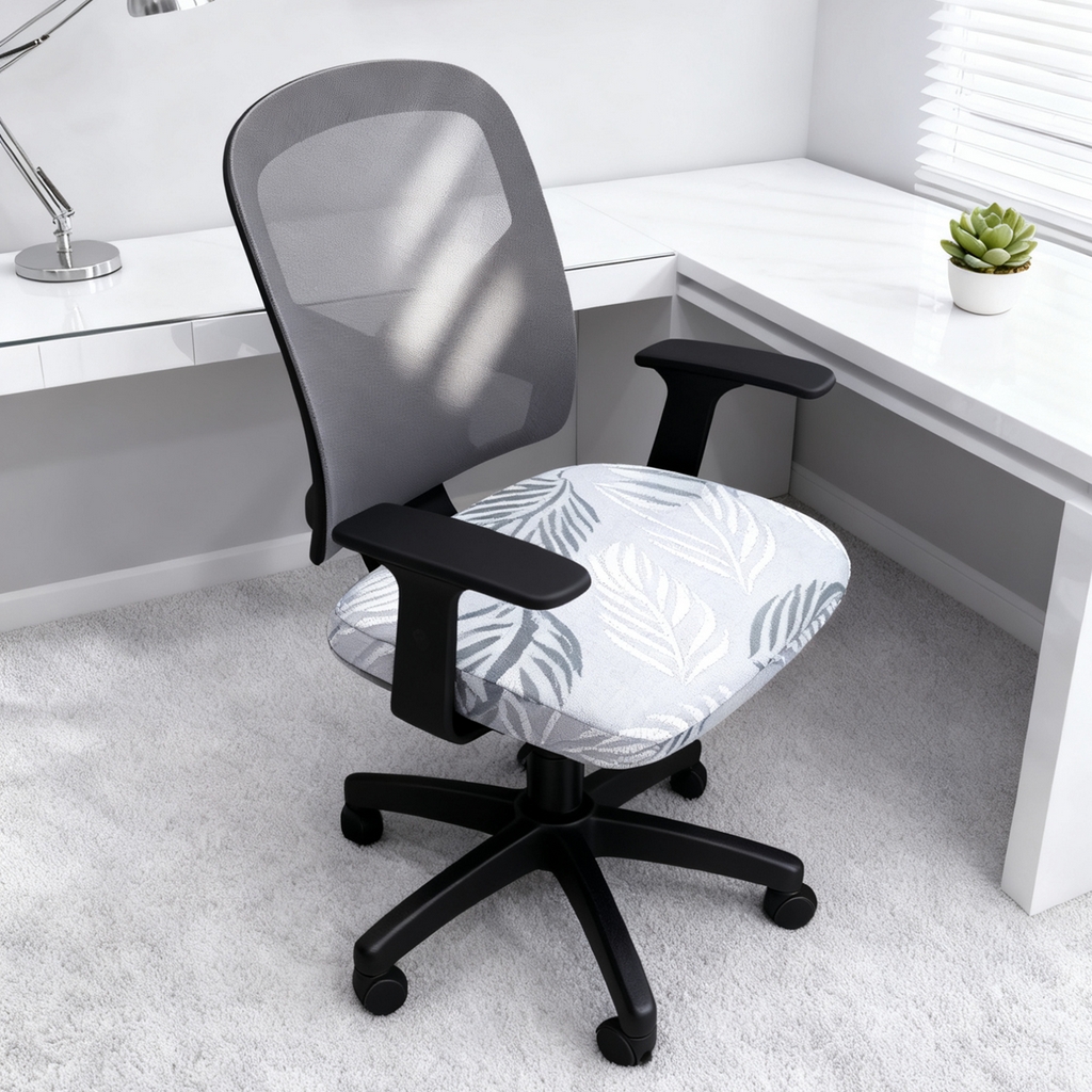 91家纺网 家纺一手货源 找家纺 壹零特色家纺 2025新款剪绒提花单独坐垫套 叶影阑珊-灰