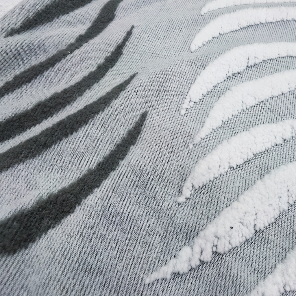 91家纺网 家纺一手货源 找家纺 壹零特色家纺 2025新款剪绒提花单独坐垫套 叶影阑珊-灰