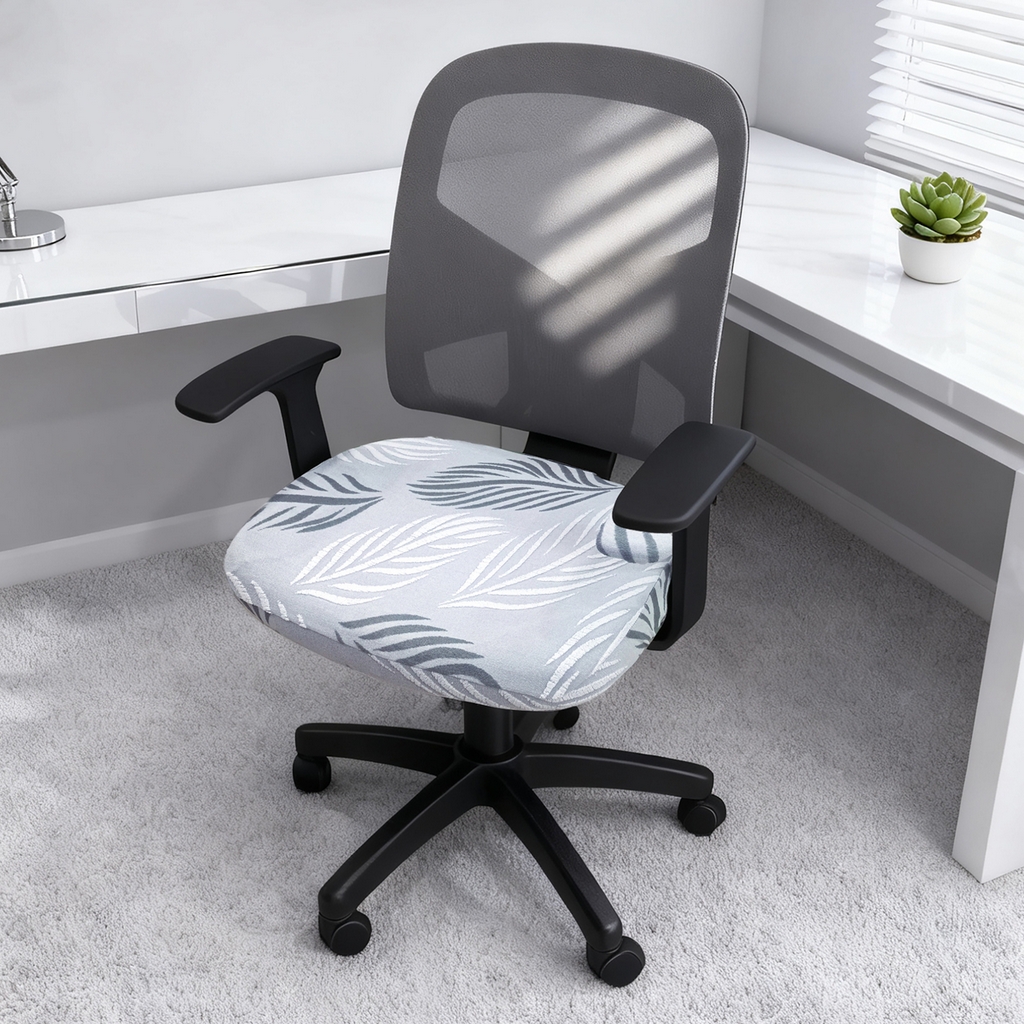 91家纺网 家纺一手货源 找家纺 壹零特色家纺 2025新款剪绒提花单独坐垫套 叶影阑珊-灰