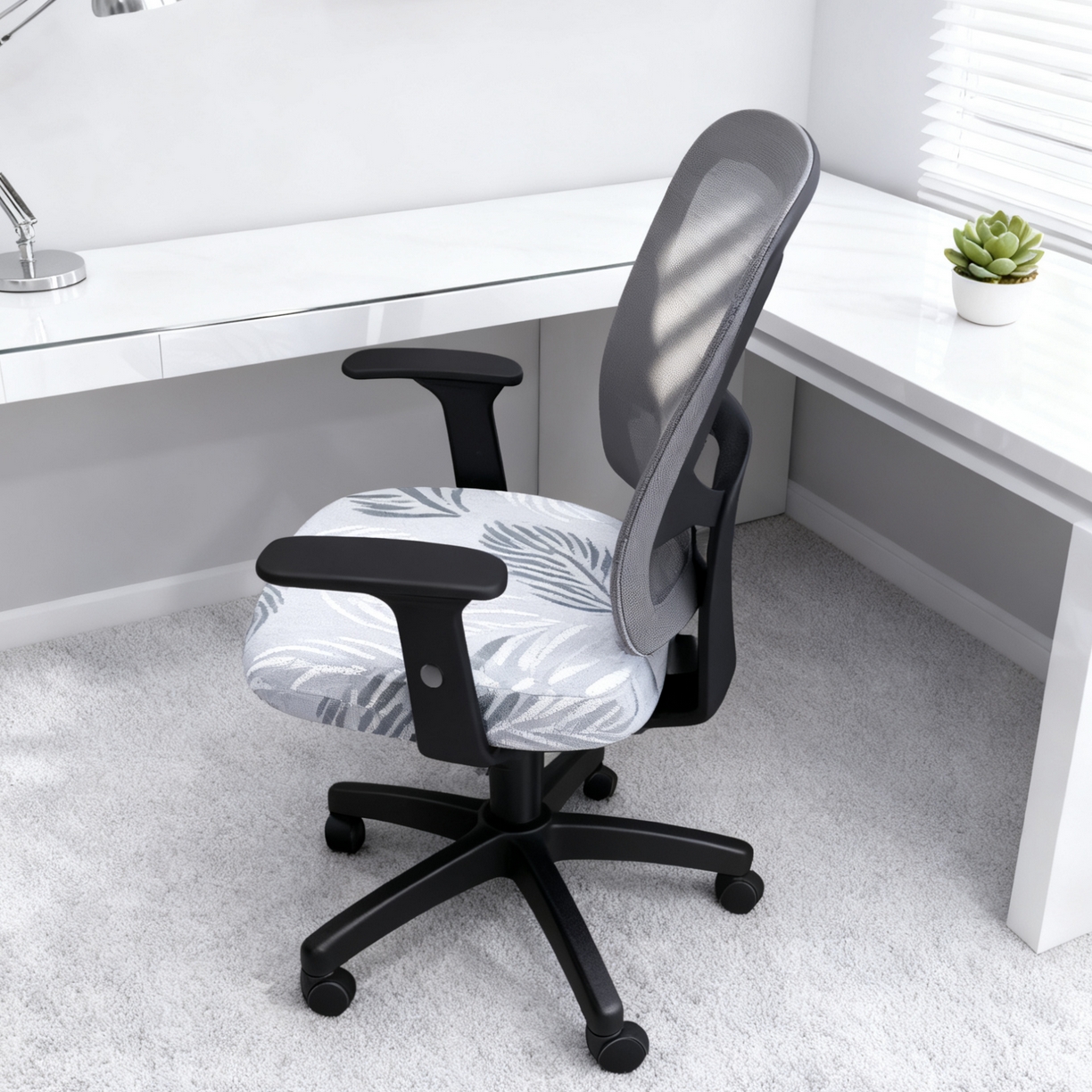 91家纺网 家纺一手货源 找家纺 壹零特色家纺 2025新款剪绒提花单独坐垫套 叶影阑珊-灰