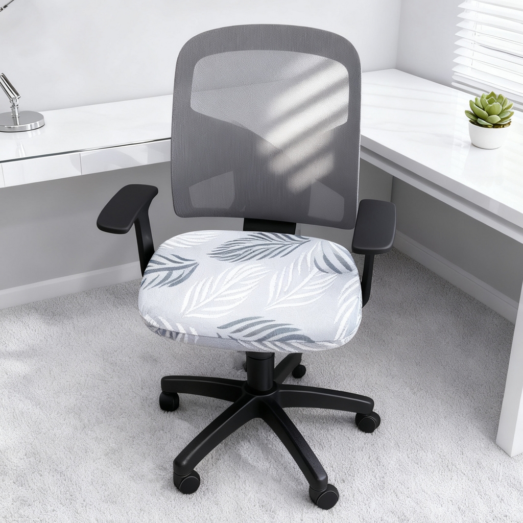 91家纺网 家纺一手货源 找家纺 壹零特色家纺 2025新款剪绒提花单独坐垫套 叶影阑珊-灰